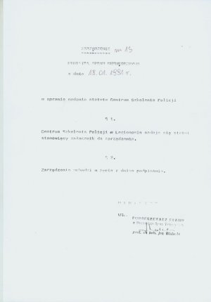 Zarządzenie nr 13/91 Ministra Spraw Wewnętrznych nadające statut CSP