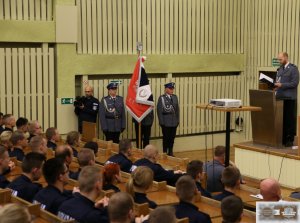 Inauguracja szkolenia zawodowego podstawowego - aula Centrum Szkolenia Policji w Legionowie.
