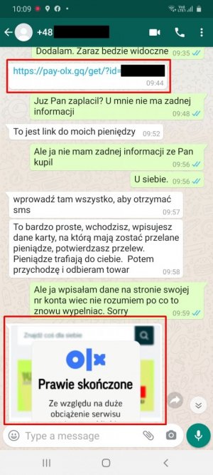 Uwaga OszuŚci WysyŁajĄ FaŁszywe Linki WykorzystujĄc Portal Olx Oraz AplikacjĘ Whatsapp 5664